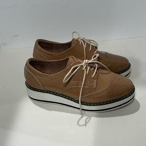 Cream Suede Platform Shoes‎